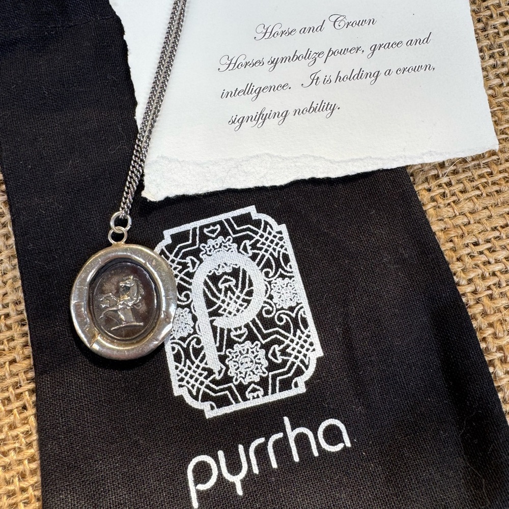 Pyrrha Horse and Crown Necklace - retired seal